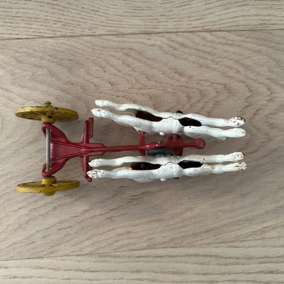 Vintage Cast Iron Horses , Vintage Two Horse Drawn Cast Iron Toy for Fire Pumper - Picture 8 of 10